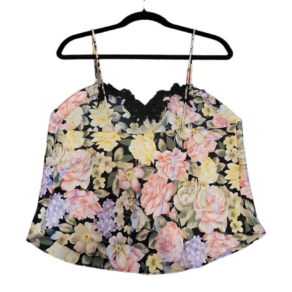 Vintage Victoria’s Secret Gold Label Floral Silk Satin Top Camisole Tank Lace L - Picture 5 of 13
